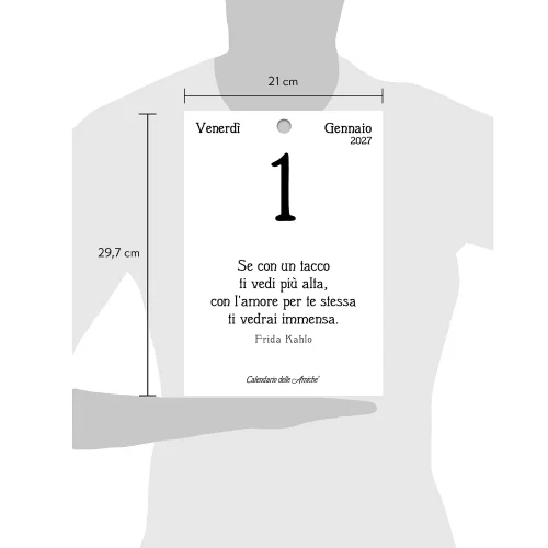 Calendario Geniale misure rispetto a una persona