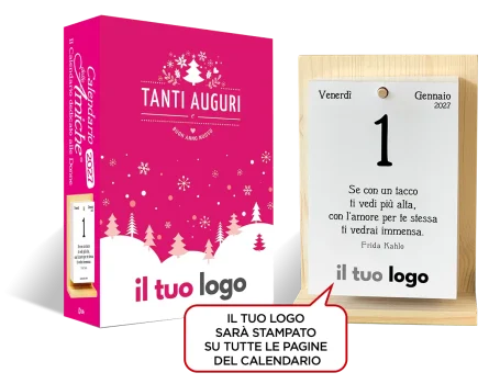 Scatola e supporto del Calendario delle Amiche 2027 personalizzato